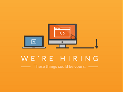 We're Hiring a Designer design display hiring job laptop vector