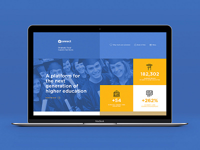 Uconnect Landing Page clean design desktop education homepage landingpage macbook minimal rectangle ui ux webdesign