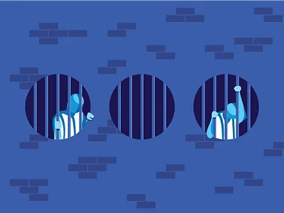 The prison named silence blue creative idea mood prison prisoner psychology silence