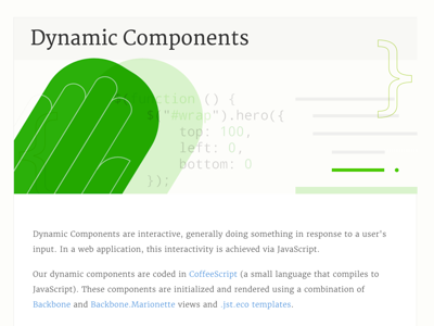 Dynamic Components illustration styleguide web