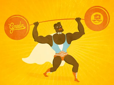 Strong man circus strongman vector zoo