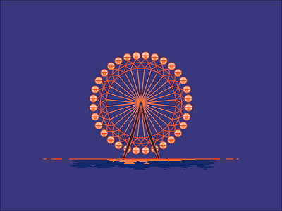 016 - #100daysofsmallicons england icon illustration landmark london london eye vector world