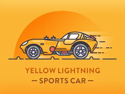 SA9527- Yellow Lightning car outline sa9527 style