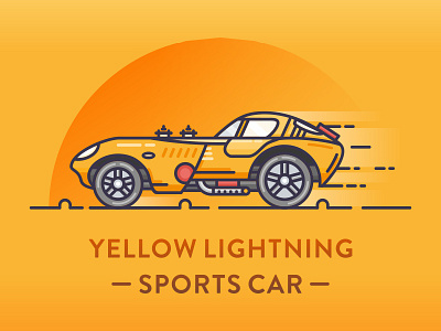 SA9527- Yellow Lightning car outline sa9527 style