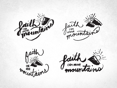 Faith Can Move Mountains : WIP faith hand drawn hand lettered illustrated lettering mountains sun