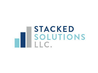 Stacked Solutions x2 blue branding logo typography