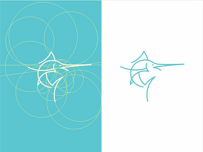 Marlin Logo brand corporate identity fish golden ratio guidelines identity logo design mark marlin modern simple tenuart