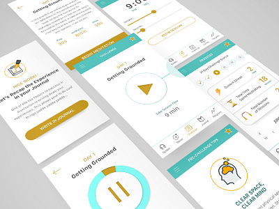 Mobile App UI Design app application illustration ios meditation mobile ui ux