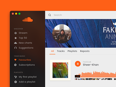 Soundcloud App Template Profil page app mac music soundcloud template