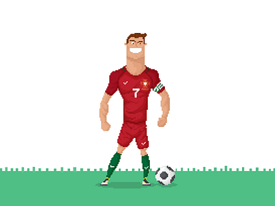 CR7 Euro Cup cr7 design euro cup fanart flat football illustration pixel ronaldo soccer sports