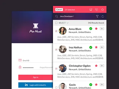 Login & Search List hiring ios listing login multiselect ui ux