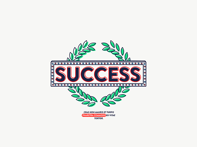 Success animation design flat illustration motion success typography