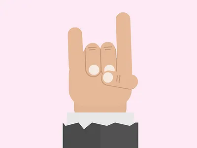 Rock'n roll anarchy band black finger flat hand hardrock illustration music rock singing