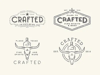 Crafted Unused Marks liquor lonestar longhorn one color retro spirits texas traditional