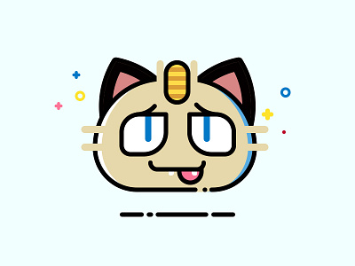 Pokemon Miaomiao artwork cat character clean cute flat icon illustration monster pocket pokemon