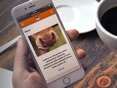 Acidcow.com mobile version mobile design uiux design web development