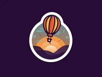 Hot Air Balloon Ride hot air balloon illustration stickermule summer