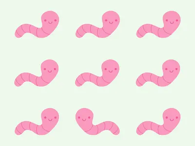 Worms cute kawaii worms