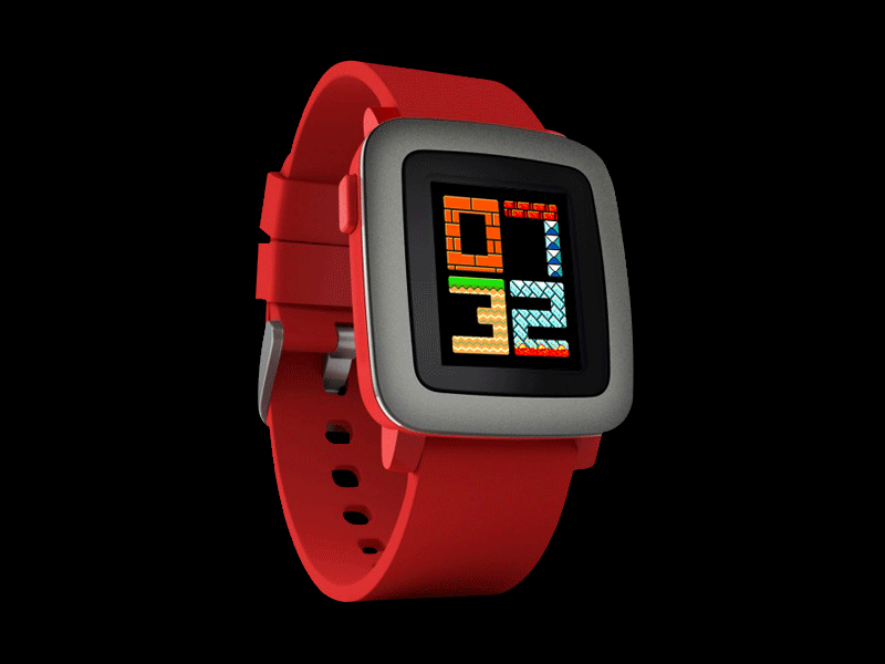 Mushroom Stages watchface for Pebble Time clock mario nintendo pebble smartwatch watchface