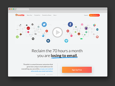 New Throttle Home Page bright home landing simple throttle typographic