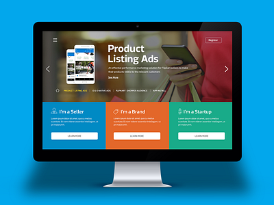 Seller Landing Page concept e commerce landing page seller shopping ui ux website