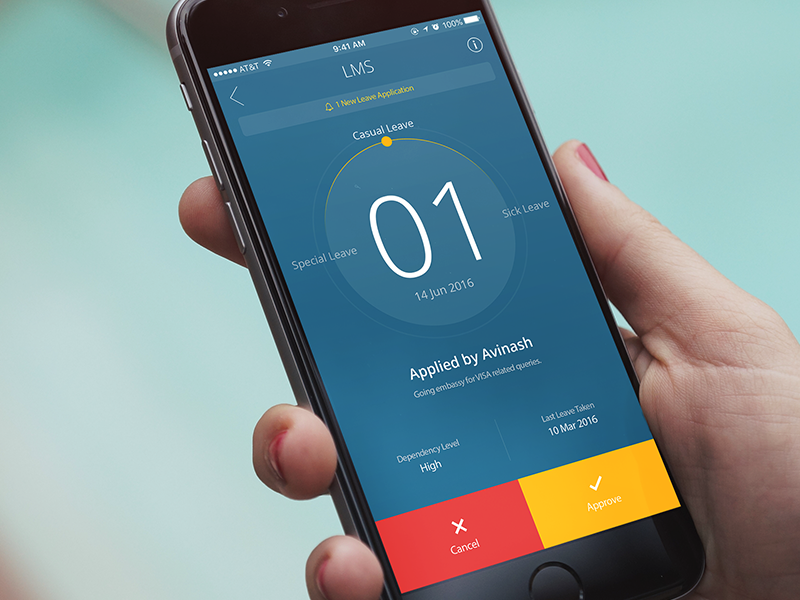 Example of Leave Management System Screen for Approvar
