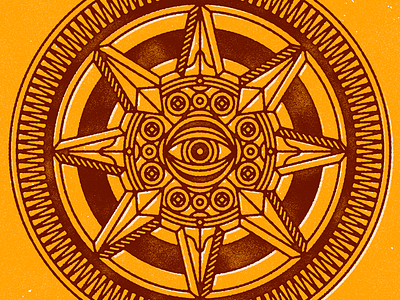 Wake up badge eye spinner star sun