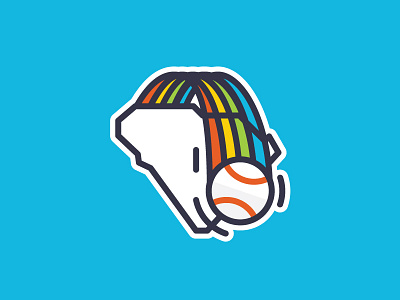 Charleston Rainbows Patch baseball charleston icon icon design illustration rainbow south carolina