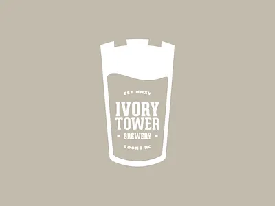 Ivory Tower Brewery beer boone brewery glass logo tower