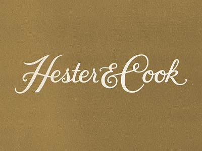 Hester & Cook logo custom type hand lettering lettering logo retro script texture vintage