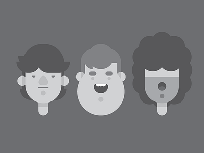 The Band. band character design characters comic faces portraits power pop teens