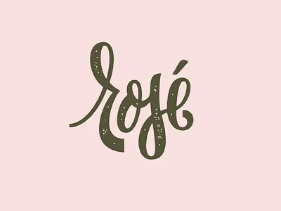 Rosé lettering rosé script typography wine
