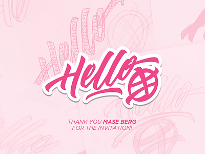 Hello Dribbble! dribbble hello lettering