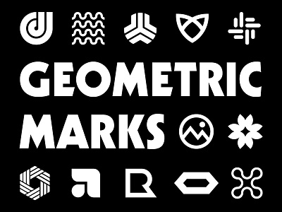 Geometric Marks black and white bold clean geometric letter lettermark logo logos modern thick lines timeless