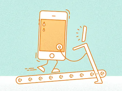 App Testing app testing illustration sweating treadmill