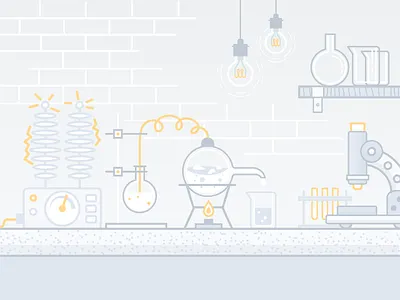 Science! banner experiements illustration lab science