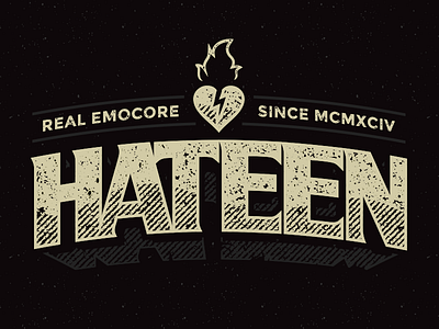 Hateen band hateen merch texture typo vintage