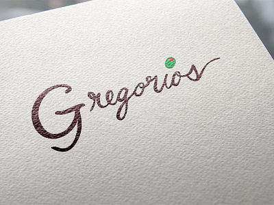 Gregorios logo italian logo menu olive paper restaurant script