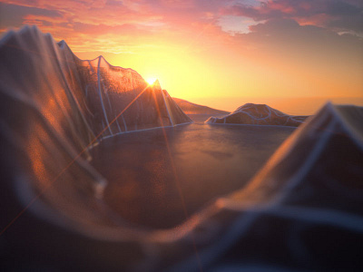 Translucent Mountains 3d animation cgi cinema 4d dailies everydays motion graphics octane render