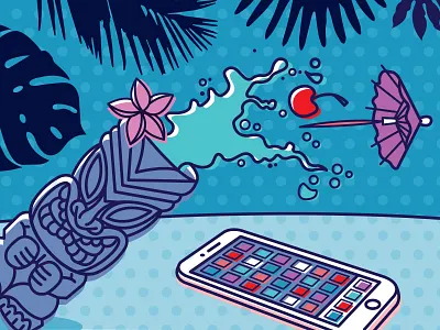 Tiki Spill cocktail flower illustration illustrator iphone pattern polynesian smartphone spill summer tiki tropical vector