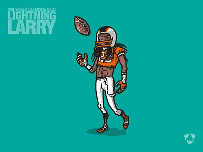 Lightning Larry "Trading Card" american coherent drawing football hudl illustration player sketch team teamwork