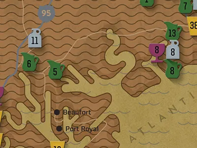 Mappin directory drinks icons location lowcountry map pins regions south south carolina