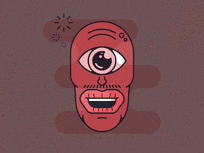 Getting Weird cyclops illustration luscious lips mustache