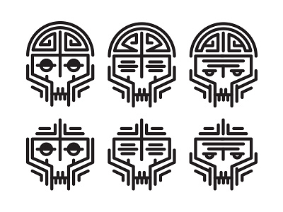 Techno Brainiac brain design experiment explore illustration inspiration lineart logo skull techno