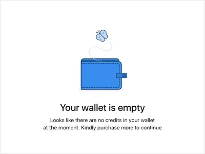 Empty Wallet app credits empty state error icon illustration line art ui wallet