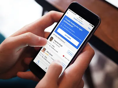 Browse professionals on UrbanClap cards ios list view ui urbanclap ux