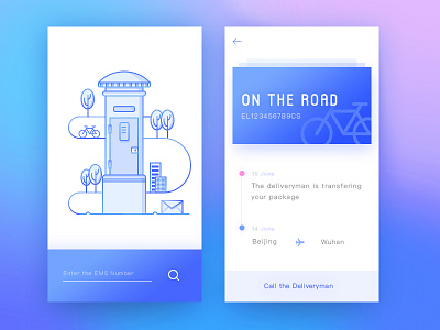 EMS App app blue daily ui dailyui delivery express ui ux