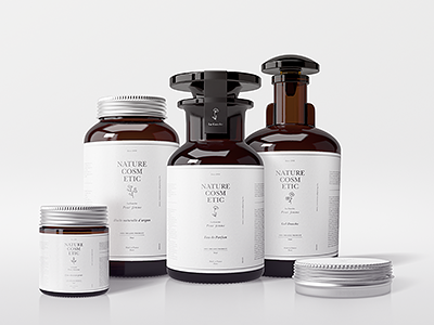 Natural Cosmetic Packaging Mock-Ups aluminum bottle branding cosmetic cosmetic bottles cream dark glass jars mock up mockups perfume showcase