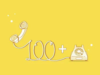 100 phone calls banner branding character design colors fresh graphic design icon illustration