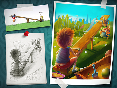Are You Ready art boy cartoon comics cover funny illustration sketch